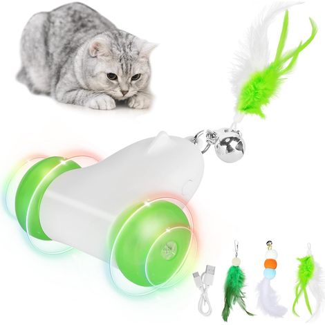 Interaktives Katzenspielzeug, wiederaufladbares automatisches elektrisches Spielzeug für Hauskatzen, unregelmäßige Bewegung, einstellbare Geschwindigkeit, stimuliert den Jagdinstinkt der Katze