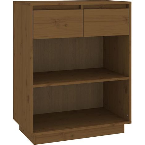 Maison Exclusive - Mesa consola de madera maciza de pino marrón m (1/5)