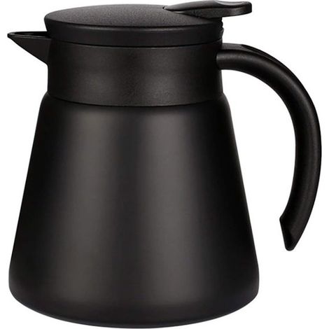 Bouteille isotherme 680 ml en acier inoxydable, double paroi avec isolation sous vide, pour café, thé et autres boissons, noir (1/5)