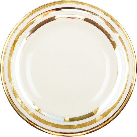 Assiette Plate Ronde en Verre avec Triple Filet Doré et Effet Marbré pour Table 27 cm - PANGIVO (1/2)