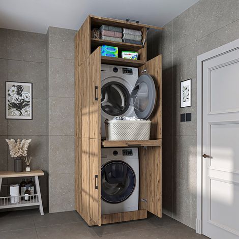 Roomart DORA-I Waschmaschinenschrank 70 cm, Eiche