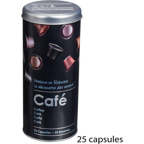 Lattina di caffè con capsula in metallo black edition nera  - 5five