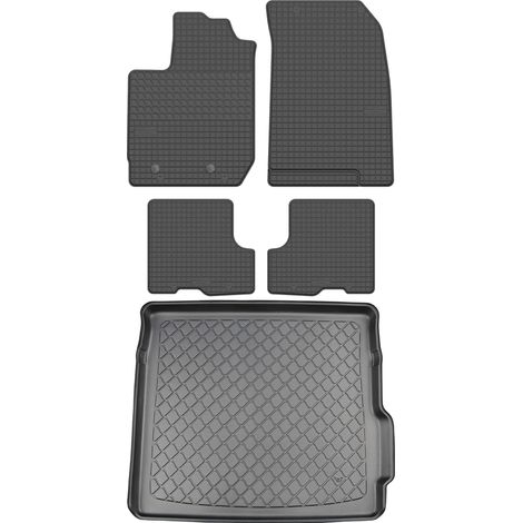 Ensemble de tapis de sol en caoutchouc pour Dacia Duster II SUV (à partir de 2018) + tapis de coffre