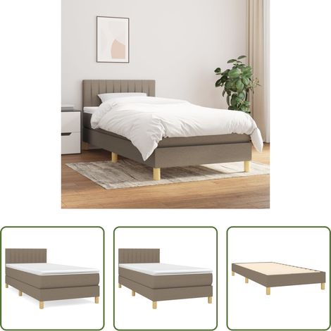 vidaXL Stoffbett - Boxspringbett mit Matratze Taupe 100x200 cm Stoff (1/5)