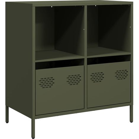 Maison Exclusive - Credenza Verde Oliva 68x39x73,5 cm in Acciaio Laminato a Freddo