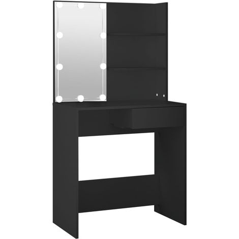 Coiffeuse avec LED noir 74,5x40x141 (1/5)
