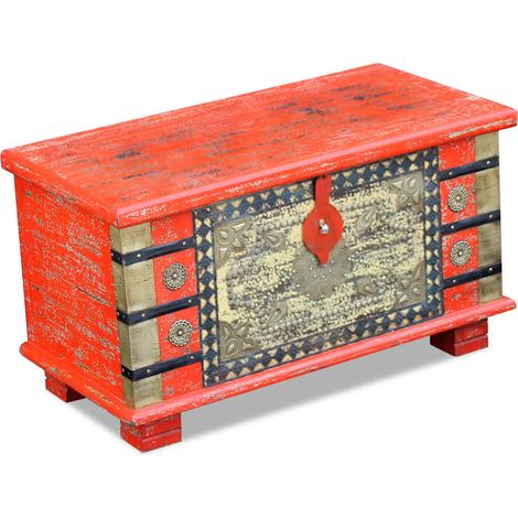 Maison Exclusive - Baule Rosso in Legno di Mango 80x40x45 cm (1/5)