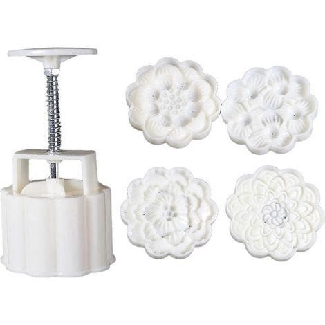 Moules à gâteaux de lune en plastique en forme de fleur, tampons à gâteaux de lune, accessoires de pâtisserie à faire soi-même-150g (1/5)