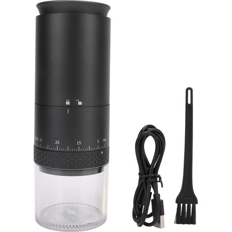 Moulin à café One Touch, capacité de poudre de 110ml, chambre amovible, 38 vitesses, moulin à terre Rechargeable par USB, noir (1/5)