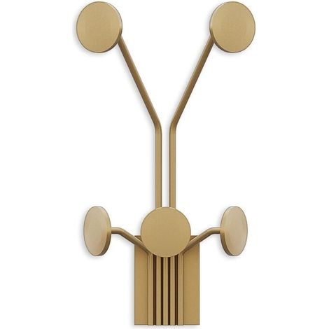 CALICOSY - Porte manteaux mural 5 patères en métal doré H40 cm - GIRAFFE