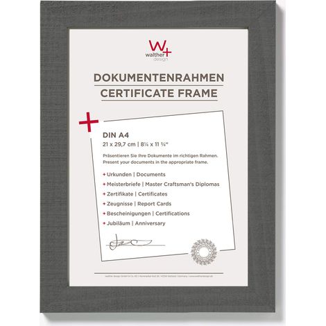 Cadre photo gris 21 x 29,7 cm (DIN A4) Home Cadre en bois HO130D (1/5)