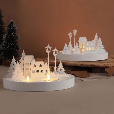 Moule En Silicone - Maison Arbre Lampadaire Piédestal - Pour Résine Époxy Plâtre Cire - Lot De 11 Pièces (1/5)