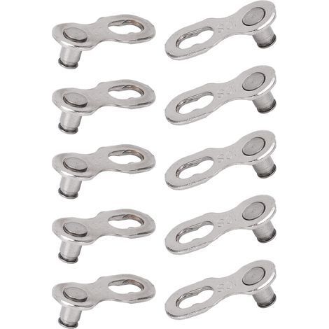 CANSUCC Lot de 5 paires de connecteurs de maillons de chaîne de vélo, boucle à dégagement rapide résistante, 10 pièces (1/5)