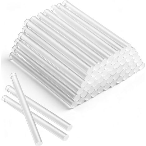 Lot de 100 bâtons de colle chaude, transparents, 7 mm x 100 mm, pour pistolet à colle, séchage rapide, pour bricolage, réparation, décoration, bricolage (1/5)