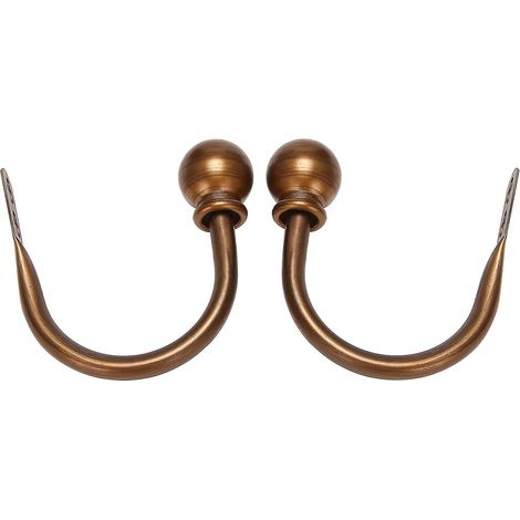 Lot de 2 attaches décoratives en métal pour rideaux de chambre, avec vis, bronze (1/5)