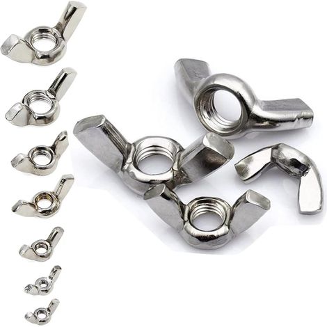 Ecrou Papillon - Acier Inoxydable A2 304 - M3 M4 M5 M6 M8 M10 M12 - Pour Bricolage et Atelier - 80 Pièces (1/5)