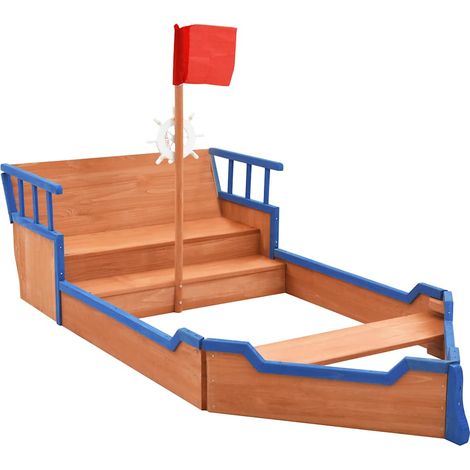 Sandkasten Piratenschiff Tannenholz 190x94,5x101 cm vidaXL