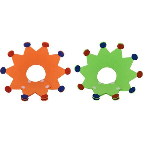 Lot de 2 colliers pour animaux de compagnie en feutre de style élisabéthain - Couronne orange + Couronne verte - Taille L (1/5)