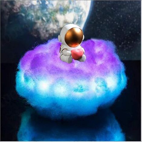 Veilleuse astronaute LED Nuages colorés Lampe veilleuse astronaute Lampe à illusion d'optique Décoration intérieure (1/2)