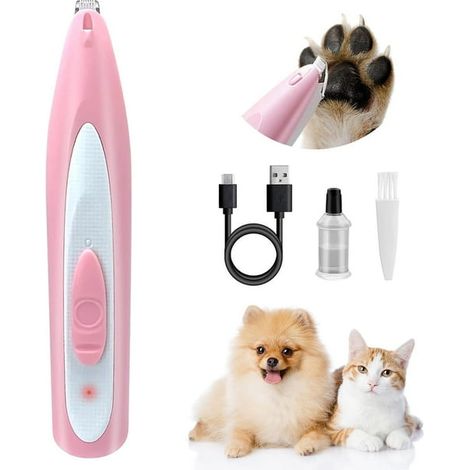 Tondeuse à pattes pour chien rechargeable sans fil, coupe-ongles et poils silencieux pour toilettage canin, rasoir de pattes compact, faible bruit, usage domestique (1/5)