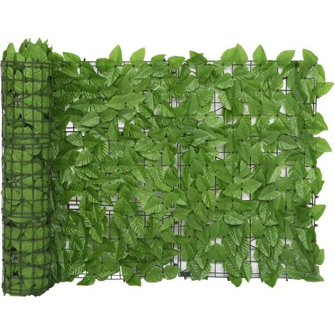 Paravento per balcone protezione privacy paravento con foglie 400 x 75 cm verde 020009999