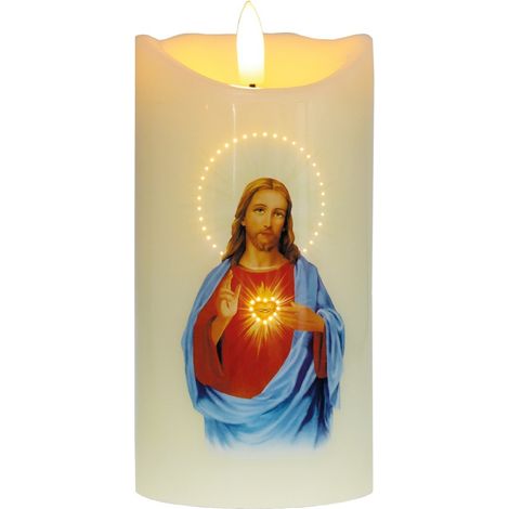 Vela decorativa LED religiosa Jesús 3xAA Luz cálida