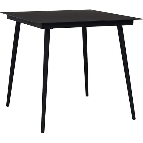 Set da Pranzo da Esterni 5 pz  Salotto da Giardino in Corda di Cotone e Acciaio Nero (1/5)