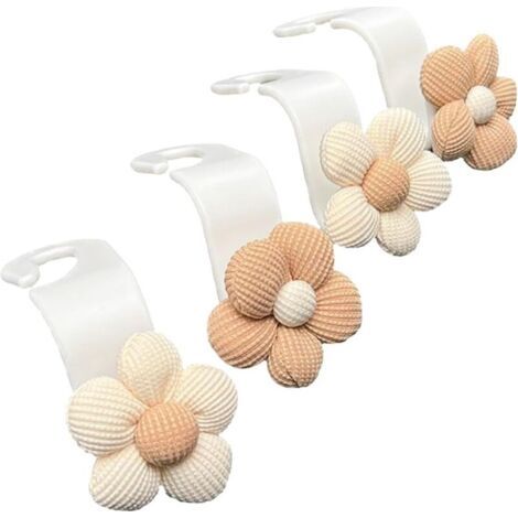 Crochets De Siège De Voiture Pour Sacs Crochets Voiture 4PCS Crochet Sac à Main Cintre à Fleurs Mignonnes Universels Pour Appuie-Tête Siège Type 1 (1/4)