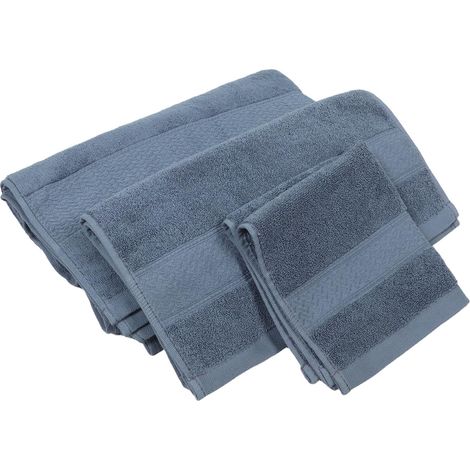 Lot de Serviettes de Bain Serviettes Bleu Marine Élégantes en Coton Doux et Absorbant Toucher Moelleux pour Hôtel et Usage Quotidien Adapté aux Peaux Sensibles (1/5)