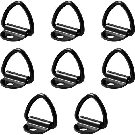 Lot de 8 anneaux d'arrimage en acier inoxydable – Capacité 400 kg – Dimensions 82 x 63 mm – Pour camions, remorques et bateaux (1/4)