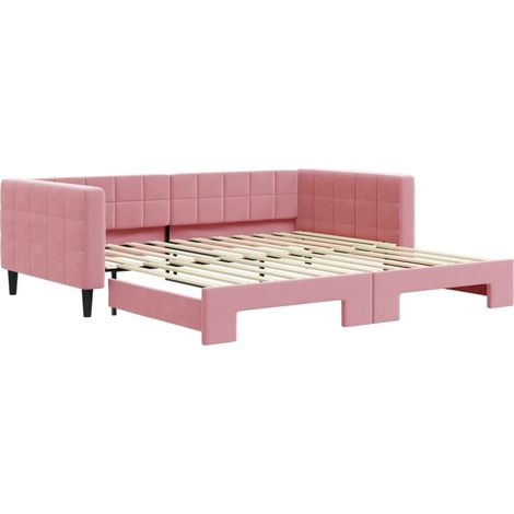 Maison Exclusive - Divano Letto con Letto Estraibile Rosa 100x200 cm in Velluto (1/5)