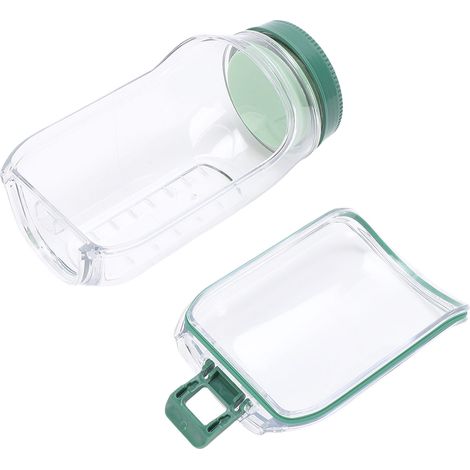 Bocal à salade ouvert latéralement en plastique étanche portable avec compartiment sauce pour voyage et préparation repas (1/5)