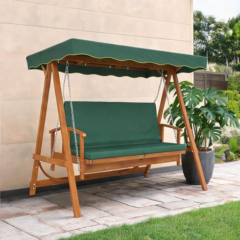 Hamac dunkelgrün en kiefernholz Polyester 236 x 130 x 181 cm (1/5)