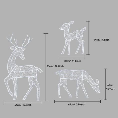 Figurine de décoration - PIMPIMSKY - Renne LED - Métal - Extérieur - Noël scintillant (1/4)