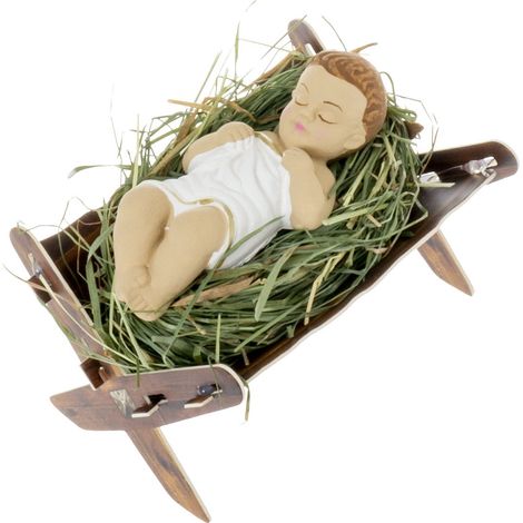 Niño Jesús en el pesebre, 12 cm - figura para un belén