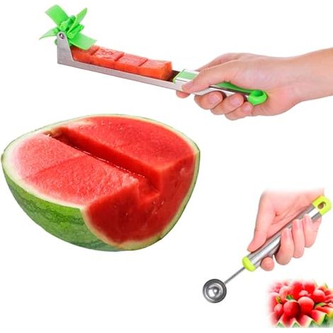Coupure Pastèque - Lame En Acier Inoxydable - Découpe Automatique Type Éolienne - Pour Cuisine Domestique - 1 Pièce (1/5)