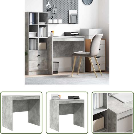 Holz - Schreibtisch Beton Grau 80 x 50 x 76 cm (1/5)