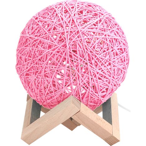 USBVeilleuse sphérique rechargeable, en forme de boule de rotindirigéLégère, idéale pour les pièces à vivre et les chambres (1/5)