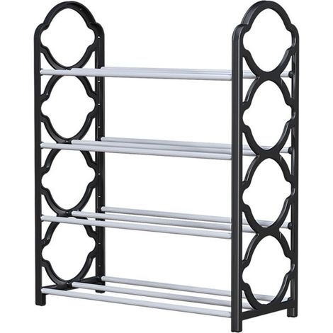 Porte-chaussures - 4 Niveaux - Cadre Métallique Renforcé - Pour Entrée Placard Chambre - 1 Pièce (1/5)
