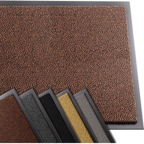 Tapis de porte rectangulaire 60x90cm – Antidérapant en polypropylène – Lavable à 30° – Protection optimale des sols – Marron-Noir (1/4)