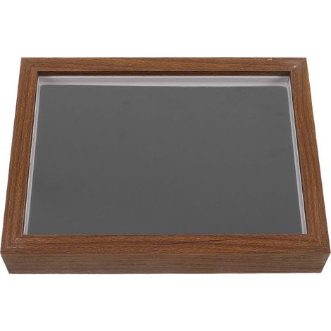 Présentoir à badges : Boîte de rangement pour badges et médailles - Boîte à broches en bois avec fenêtre transparente et doublure en velours pour décoration murale (1/4)