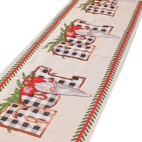 Weihnachtstischläufer mit Flaggenmuster, bedruckt, schmutzabweisend, Weihnachtsmotiv, Weihnachtsmann-Design (1/5)