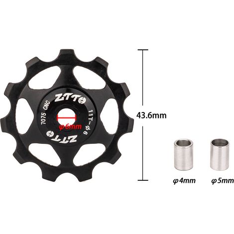 Poulie de dérailleur arrière de roue Jockey de vélo, roulement scellé en alliage d'aluminium 11T (1/5)