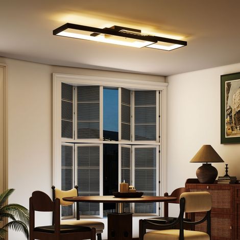 Plafonnier LED à intensité variable 3000-6000K avec télécommande et interrupteur, 70 x 30 cm, noir (1/5)