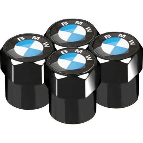 Juego de 4 tapones de válvula para BMW, válvula de neumático, tapón de válvula metálico, accesorios de tapa antipolvo y resistentes a la corrosión (etiqueta azul y blanca de BMW) (1/5)