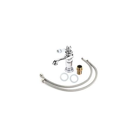 Grifo monomando cromado con diseño floral para lavabo – acabado brillante, compatible con agua fría y caliente, fácil instalación. (1/5)