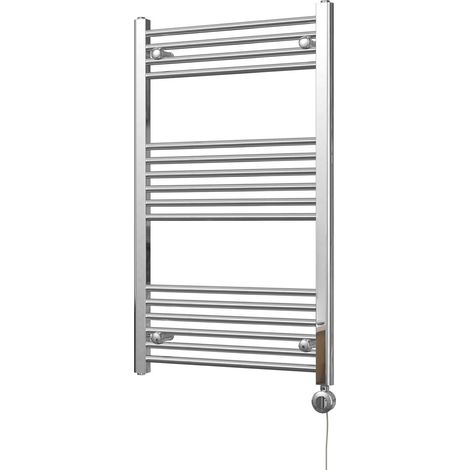 Zennor - Chrome Electric Towel Rail H1000mm x W600mm Straight 300w Thermostatic (1/3)