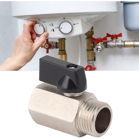 Robinet de gaz épais tout cuivre, robinet de gaz naturel, chauffe-eau, robinet à bille à noyau de cuivre pour eau courante domestique, finition sablée cuivre 4/2". (1/5)