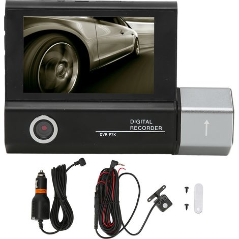 Caméra embarquée avant arrière F10 1080P 3 pouces écran IPS HD détection mouvement étanche vision nocturne dashcam (1/5)