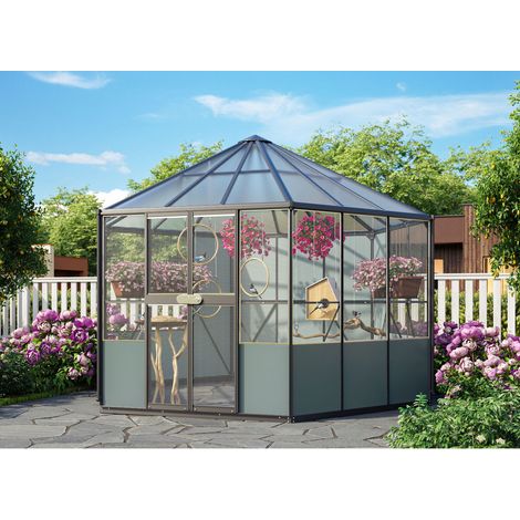 Vitavia Gewächshaus-Pavillon/ Vogelvoliere "Circus 9000", schwarz, 9,0 m² (1/3)